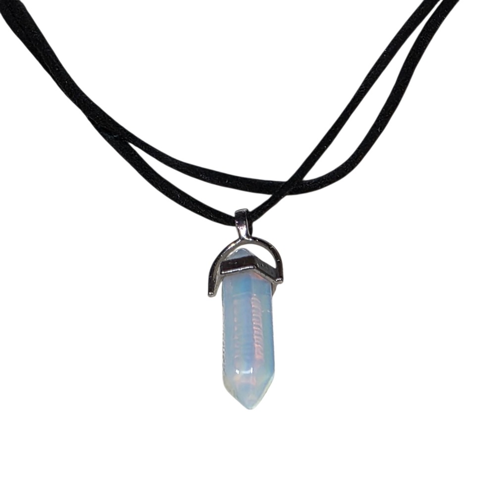 Crystal Choker Necklace - Black‎ Cord, Adjustable Length, Women's Fashion